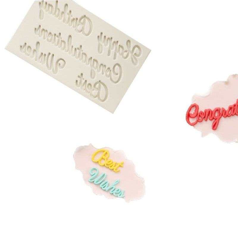 Wishes Biscuit Mould Cake Decorating Tool Pastry Making Letters Silicone Mold
