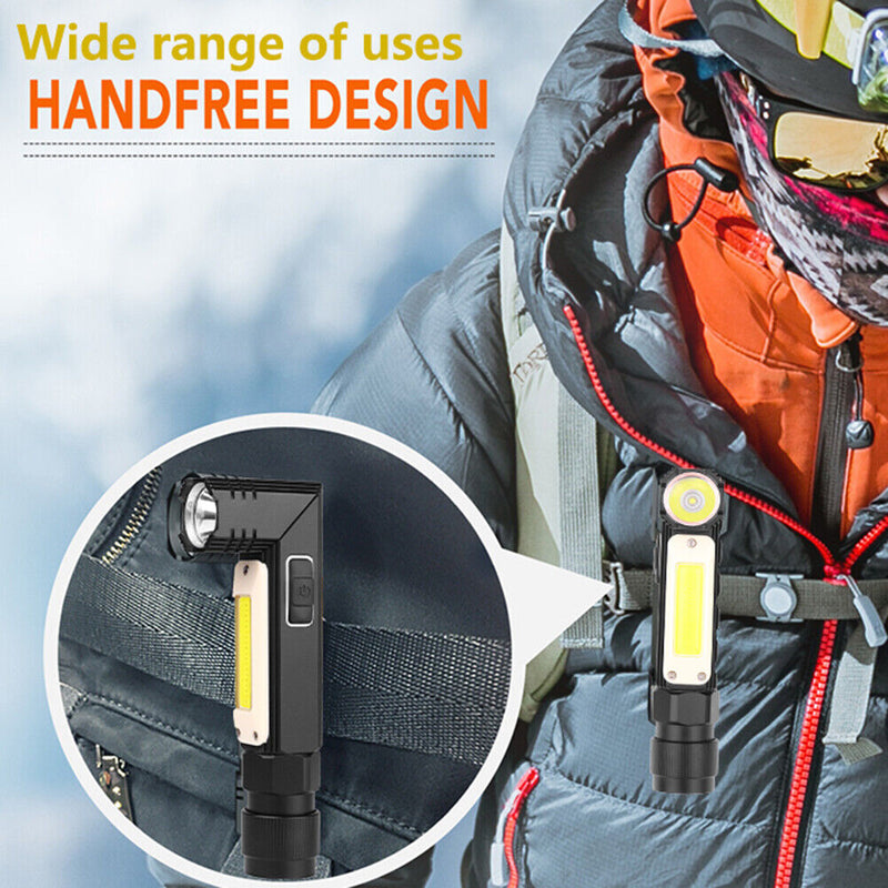 #A XPG COB Rechargeable Flashlight Rotatable Magnet Adsorption for Outdoor Climb