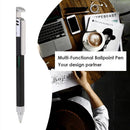 Multi-function Ballpoint Pen Phone Bracket Screwdriver Level Ruler (Black) Newly