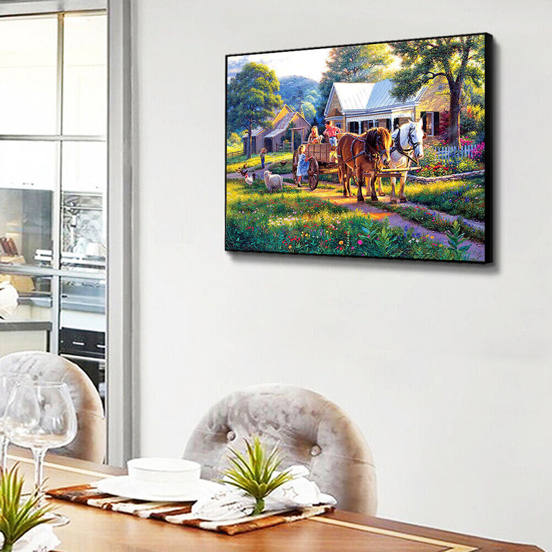 DIY Paint By Number Kit Farm Scenery No Frame for Home Decoration Art Gift