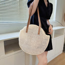 Straw Beach Women Handbag Handmade Woven Summer Vacation Casual Shoulder Bags