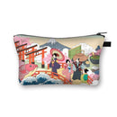 Japanese painting Printed Hand Hold Travel Storage Cosmetic Toiletry Bag