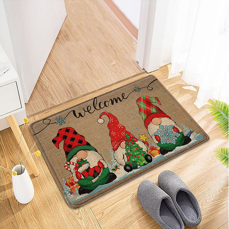 Christmas Floor Mat Tree Letter Non Slip Entrance Carpet (PJ210815-A001) Newly