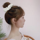 Chiffon Scrunchies Women Star Elastic Tie Hair Rope Ponytail Holder (White)