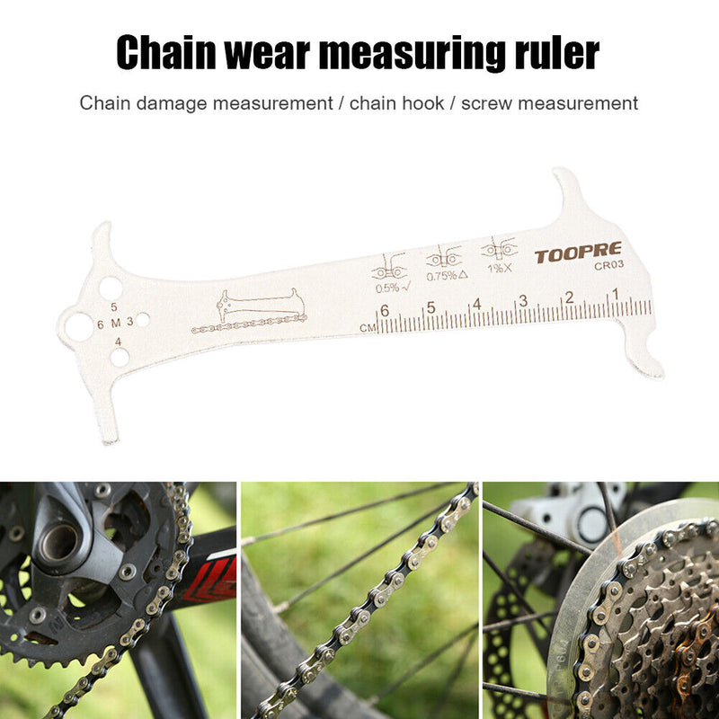 3 in 1 Mountain Bicycle Chains Measuring Rulers Chain Caliper Checker Indicat