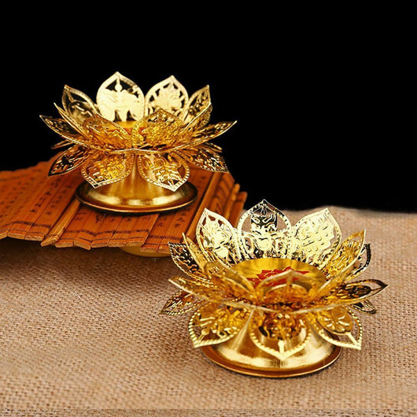 Waterfall Craft Lotus Seat Incense Burner Brass Lotus Lamp holder Decoration