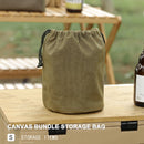 Fine Work Drawstring Bag Army Green Canvas Storage Bag For
