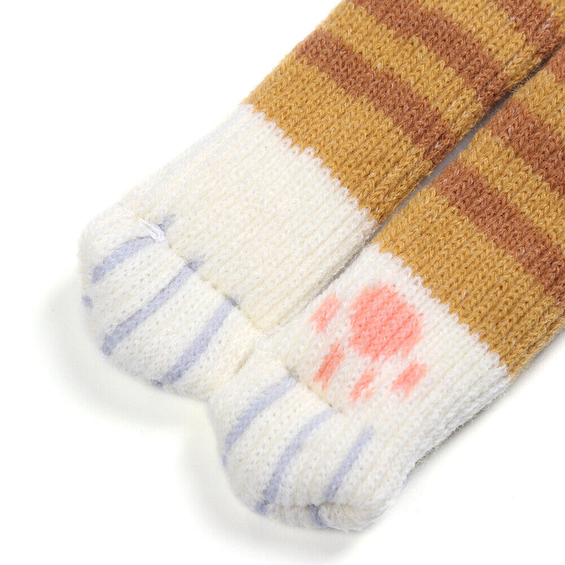 4pcs/set Cat Chair Feet Sock Thicken Anti-slip Table Leg Knitted Cover (C)