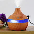 USB 300ml Humidifier Purifier Wood Grain LED Essential Oil Diffuser