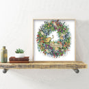 11CT Printed Partial Embroidery Wreath Needlework DIY Cross Stitch Needlework