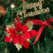 Christmas Trees Decor Glitter Artificial Poinsettia Bush Wreath (Red) Newly