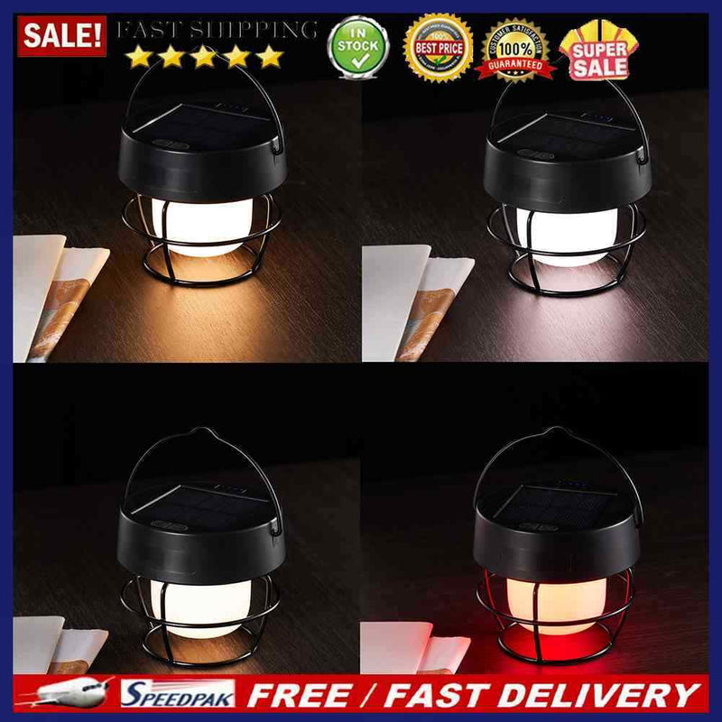 LED Outdoor Solar Lamp 3000mAh Camping Light 6 Modes Tent Lantern for BBQ Hik