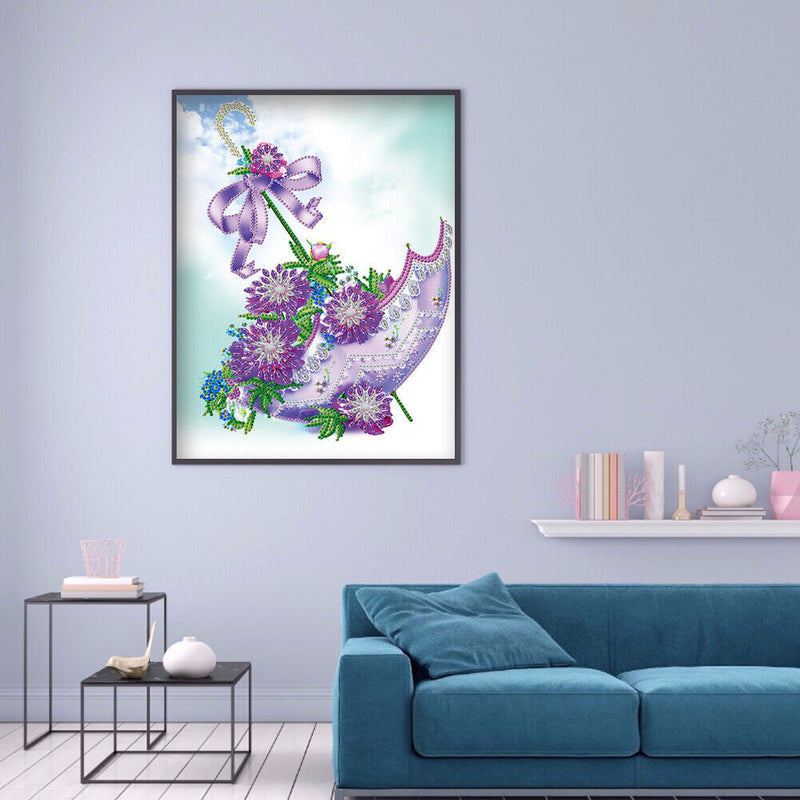 LIUZHI 5D Diamond Painting Set, Motif: Umbrella, Diamond Embroidery, Cross Stitch