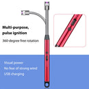 Windproof Electric BBQ Lighter USB Plasma Ignition for Gas Stove (Red)