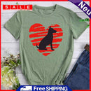 Fashion Dog Heart Valentine Day T-Shirt (Olive Green L) -597525
