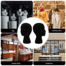 Female Styling EPS Flocking Head Mold Wig Glasses Holder Stand (Black) Newly