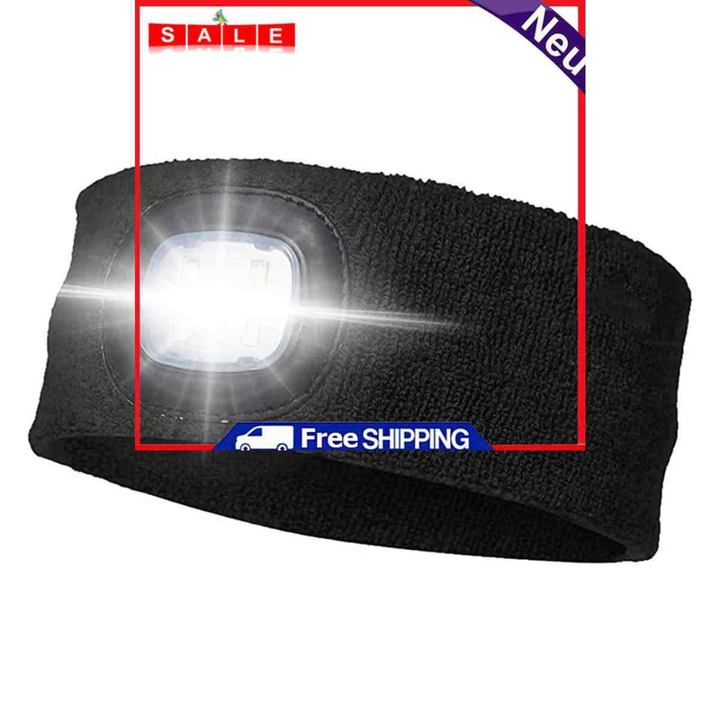 Illuminated LED Headlamp Rechargeable Headband Light 3 Lighting Intensity