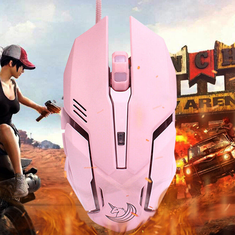 Cute USB Wired 3200DPI Adjustable Colorful Backlight Optical Gaming Mouse