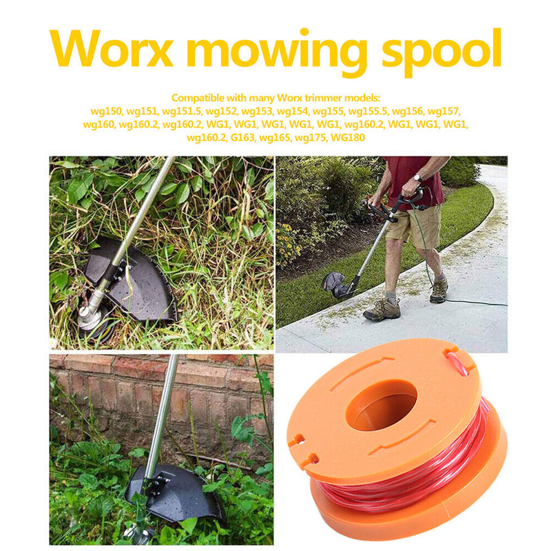 10ft Replacement Grass Edger Line Spool Trimmer Cap for WORX (12x Spools) Newly
