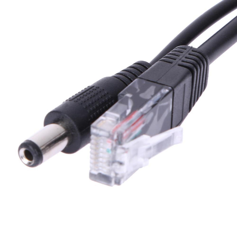 Power Over Ethernet PoE Adapter Injector + Splitter Kit PoE Cable Black