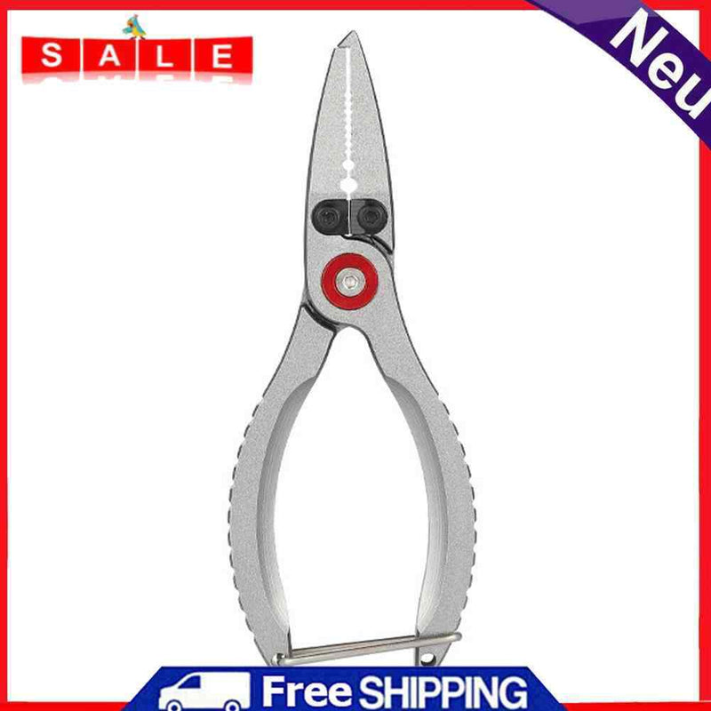Mini Fishing Pliers Aluminum Alloy Fishing Scissors for Fisherman Angler (Red)