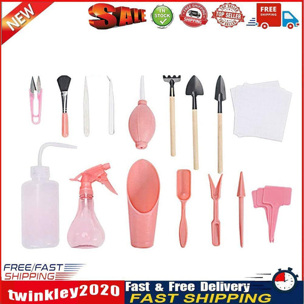 Garden Planter Kit Succulent Planting DIY Tool Seedling Tool (16pcs Pink) Newly