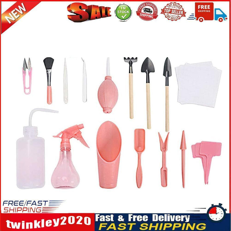 Garden Planter Kit Succulent Planting DIY Tool Seedling Tool (16pcs Pink) Newly