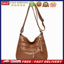 Multi-Layer Ladies Retro Crossbody Bag PU Leather Pure Color Luxury Shoulder Bag