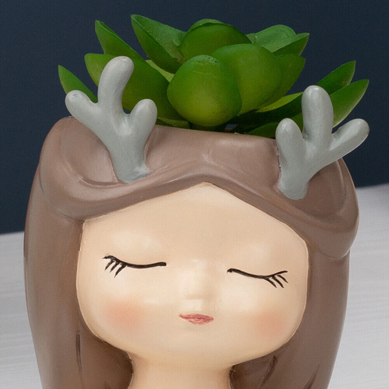 Cartoon Girl Flowerpot Holder Figures Bonsai Pot Vase Home Planter Decorations