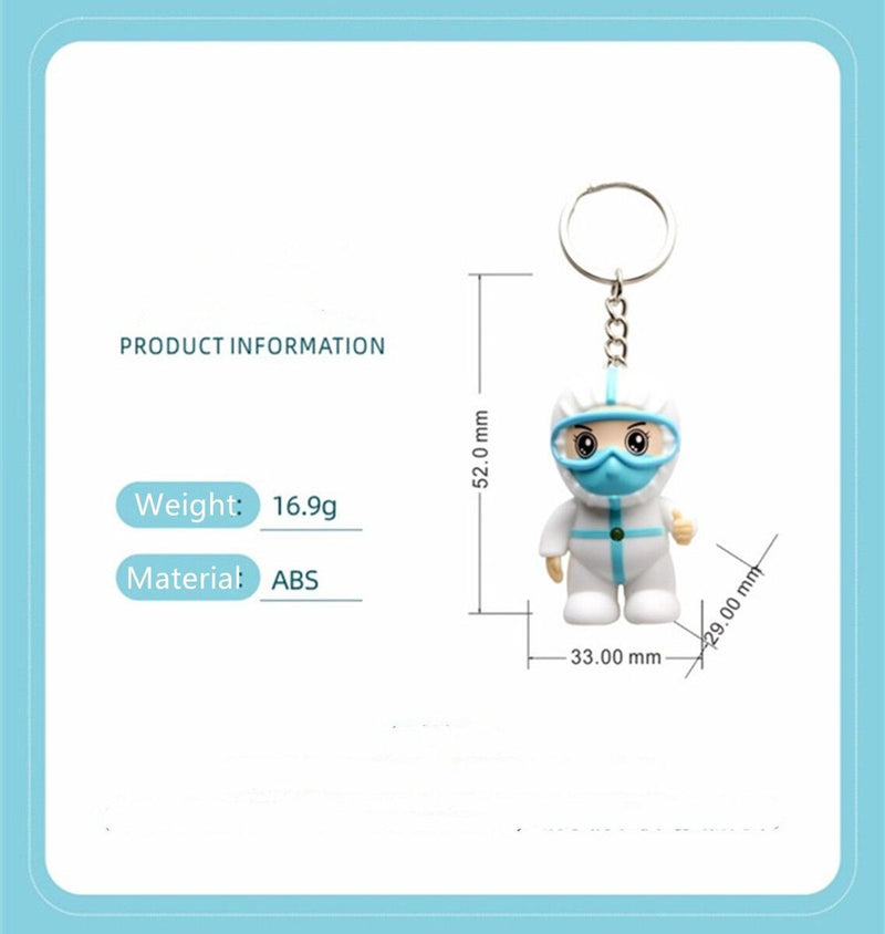 White Angel LED Light Nurse Doctor Keychain Gift For Doctor Keyring
