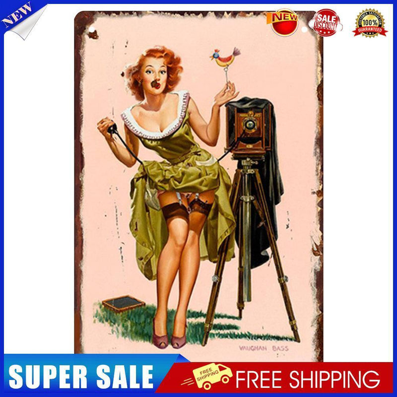 Metal Tin Sign Plaque Sexy Girl Home Decor Living Room Wall Iron Art Poster