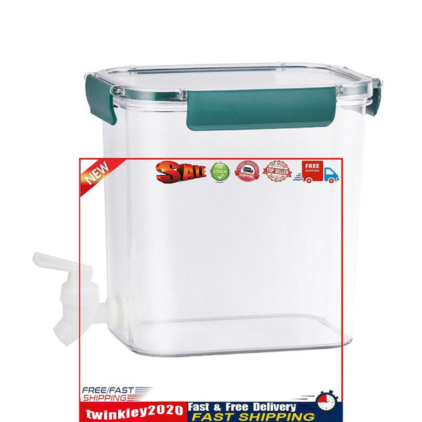 0.92-Gallon Beverage Dispenser with Spigot Leak-Proof for Fridge (Green) Newly