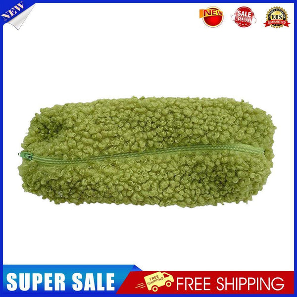 Stationery Storage Plush Pen Case Student School Cosmetic Organizer (Green)