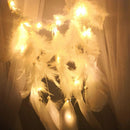 Flowers Clouds Feathers Dream Catcher LED Light Chain Bedroom Hanges Pendants