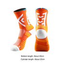 Men Compression Football Socks Sports Baseball Soccer Tennis Socks (Orange)