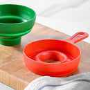 Silicone Folding Retractable Wide Mouth Funnel Liquid Fill Dispenser (Red)