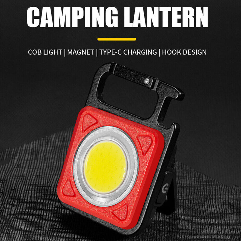 Pocket LED Working Light Camping Keychain Flashlight with Tripod (Red)