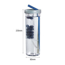 Plastic Water Bottle Straws Portable Tea Outdoor Travel Mug (Light Grey) Newly