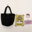 Casual Corduroy Shoulder Bag Women Mini Bento Solid Top-handle Tote (Black)