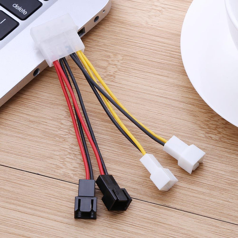 1pcs 4-Pin Molex to 3-Pin fan Power Cable Adapter Connector 12v*2 / 5v*2