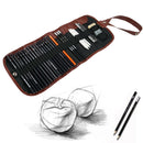 Roll Up Case Kit Artist Sketch Drawing Pencils Set Art Painting Supplies