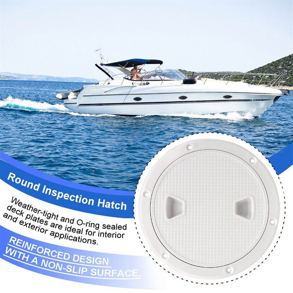 White 8 Inch Access Hatch Round Sailing Inspection Marine Boat Deck Cover Lid