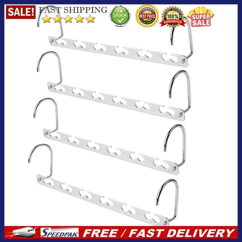 Half Toroidal Universal Metal Clothes Closet Hangers Practical Racks(4pcs)