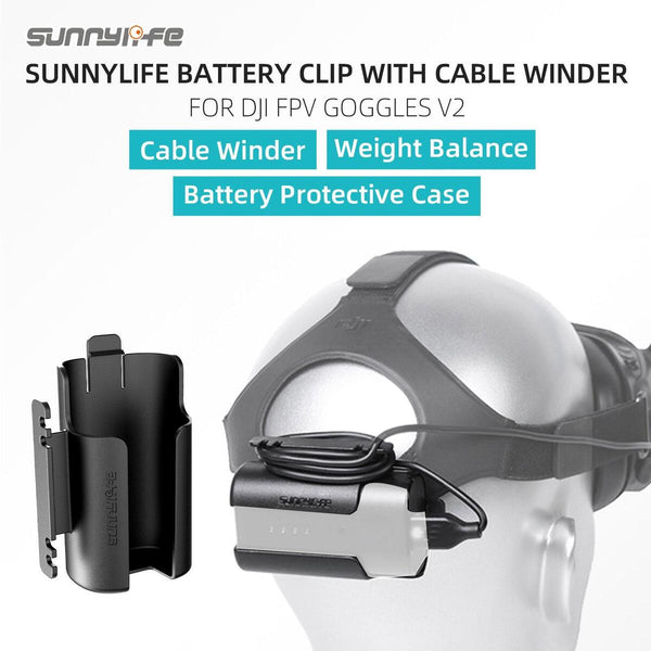 Battery Back Clip Winder for DJI FPV Combo GogglesV2 Flying Glasses Head Strap_