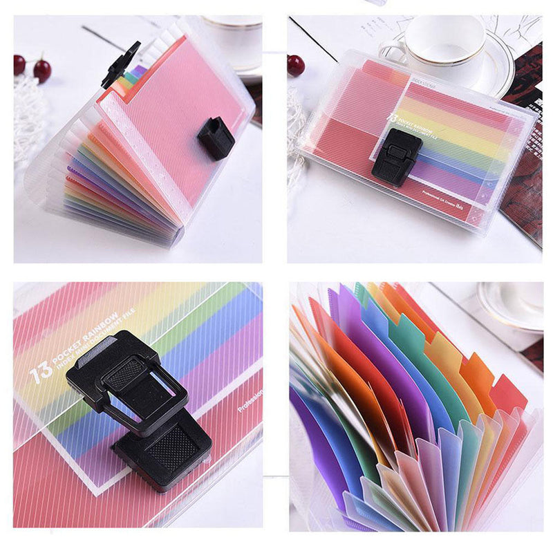 Expanding School File Case 13 Pockets Document Bag File Folder Paper Organizer