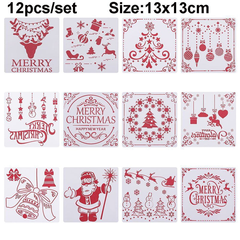 DIY Craft Scrapbooking Merry Christmas Layering Stencils Painting Template