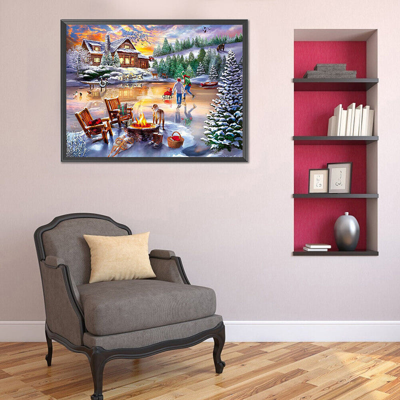 Diamond Painting 5D Full Round Drill Mosaic DIY Outdoor Night View Art Decor Kit