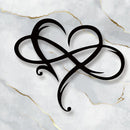 Metal Infinity Heart Art Love Wall Sign Decor for Living Room Home (Black) Newly