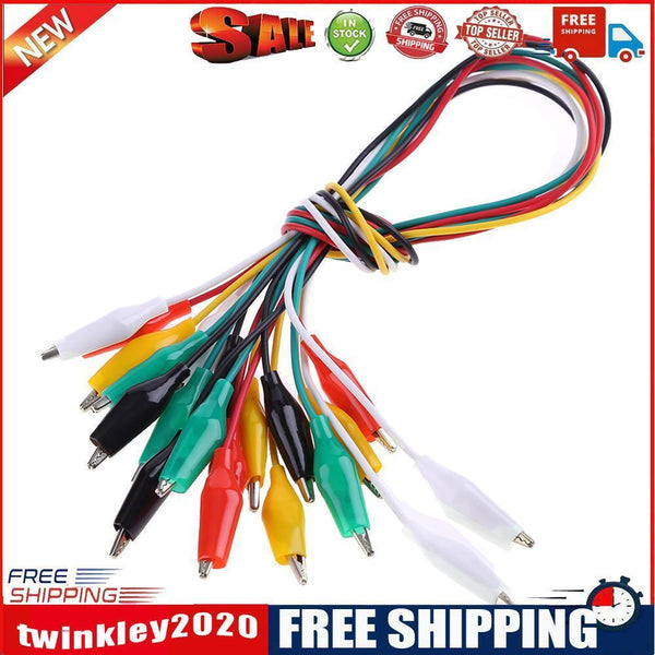 10pcs Double-ended Clips Test Line Cable Test Clamp Connector Testing Wire