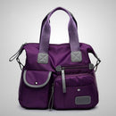 Women Travel Waterproof Nylon Shoulder Mummy Messenger Handbags (Purple)